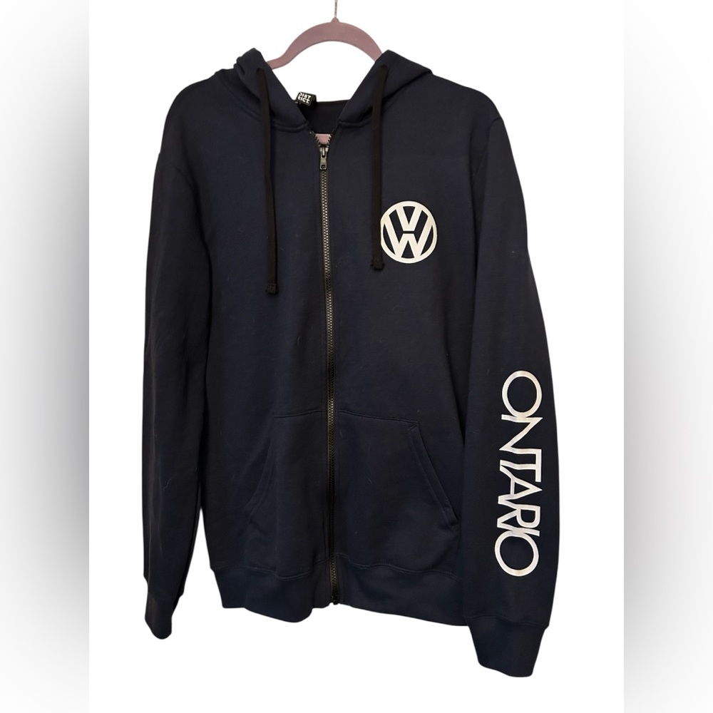 Volkswagen V dub Blue Full Zip Up Sweatshirt District Concert Hoodie Ontario Med